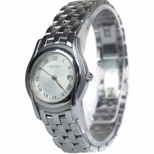 Auth Gucci 5500L Silver Dial Date Stainless Steel